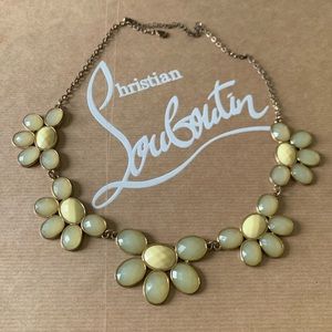 Yellow Tone Half Flower Statement Necklace